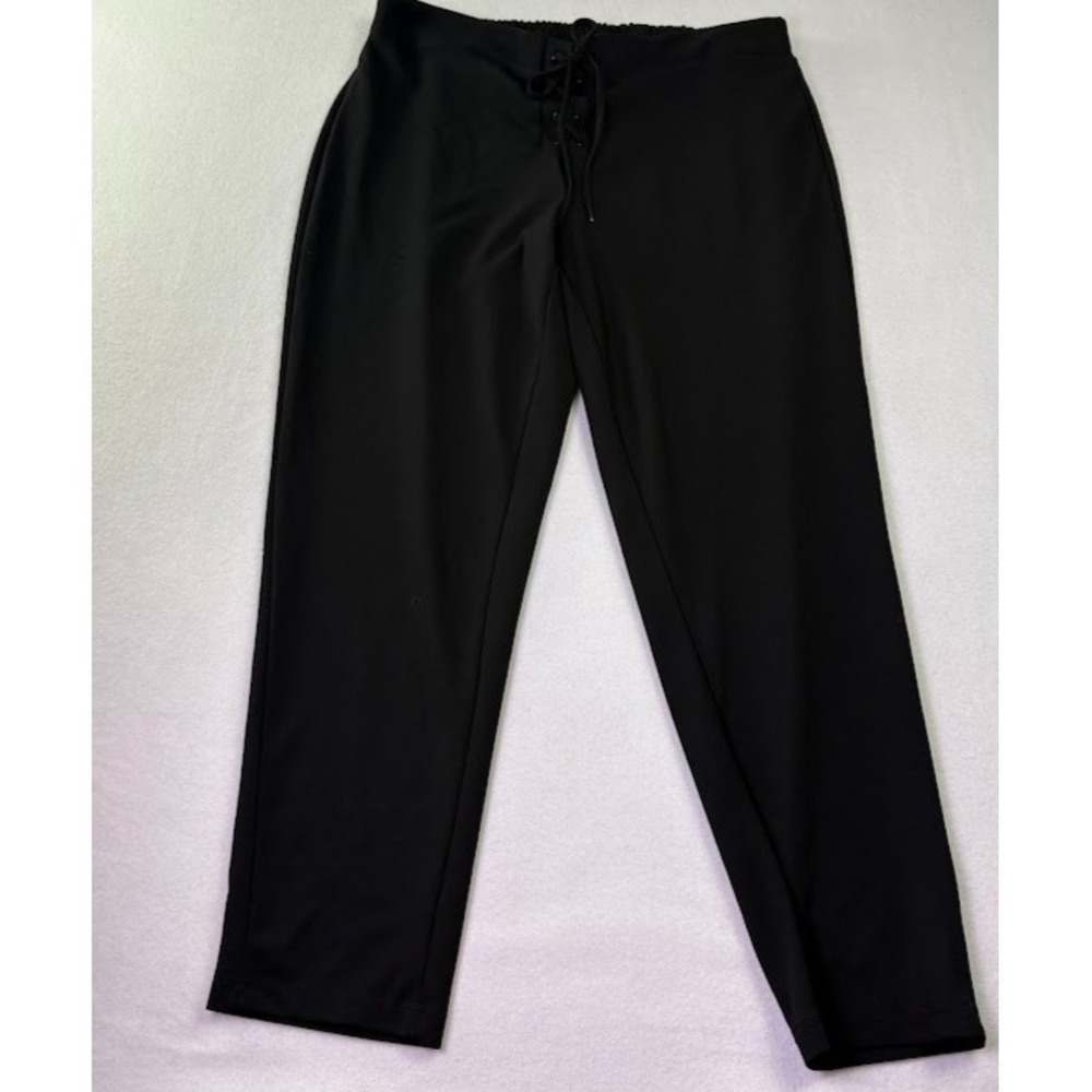 Women's One5One Y2K Black Pants Lace Up Straight‎ Leg Fairy Grunge, Early y2k
